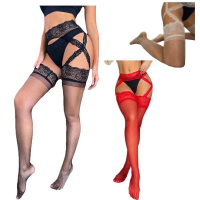 US Womens Tights Suspenders Nightwear See-through Stockings Date Night Pantyhose